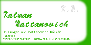 kalman mattanovich business card