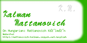 kalman mattanovich business card